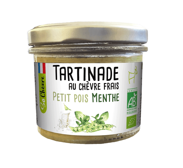 TARTINADE AU CHEVRE FRAIS PETIT POIS MENTHE